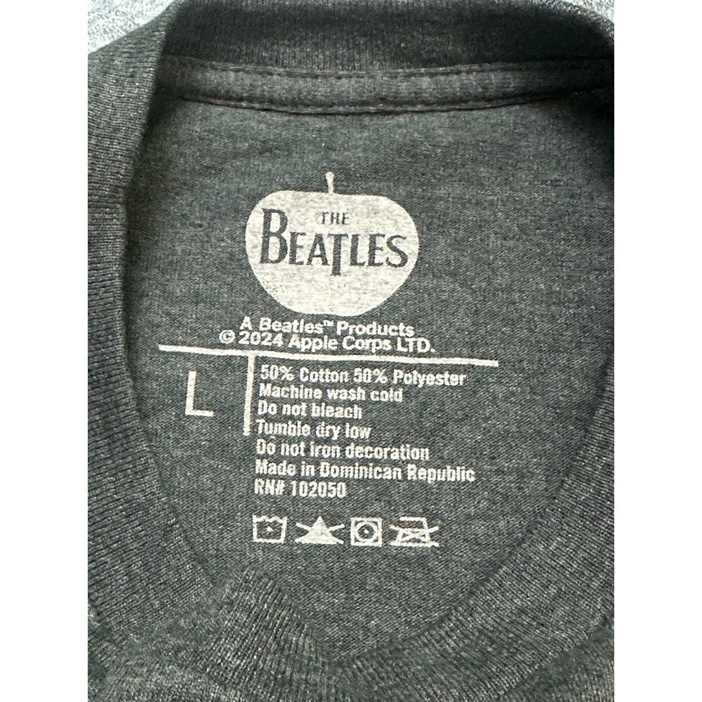 The Beatles Short Sleeve Graphic Tee in Charcoal Gray with Union Jack - Picture 8 of 10
